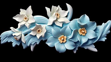 Fototapeta premium Flowers with soft seamless pattern