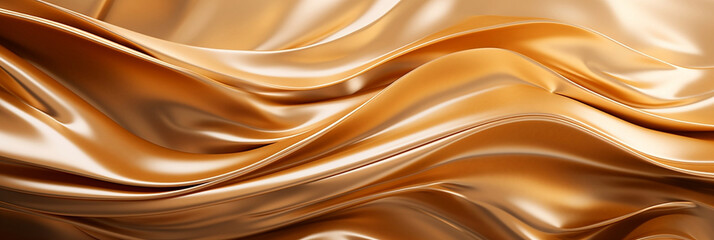 Obraz premium Gold fabric waves - Generative AI