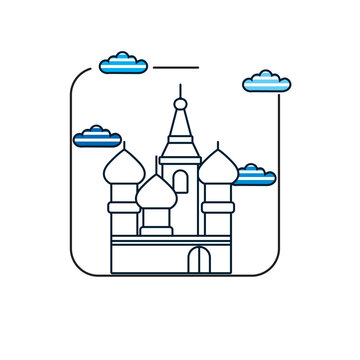 Vector image of cathedral icon with white background