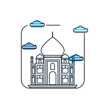 Vector image of cathedral icon with white background