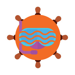 bus glasses vector icon with orange background