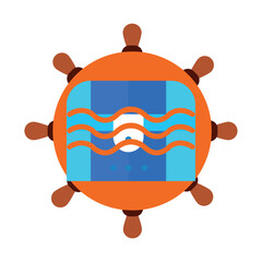 treasure chest vector icon with orange background