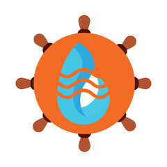 sea shell vector icon with orange background