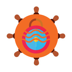 Float vector icon with orange background