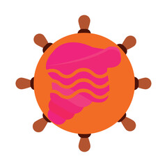 Sea shell vector icon with orange background