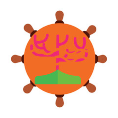 Obraz premium Sea seedling vector icon with orange background