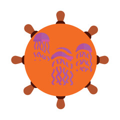 Stingray vector icon with orange background