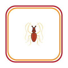 vector image of a brown spoon with a white background and red and yellow lines