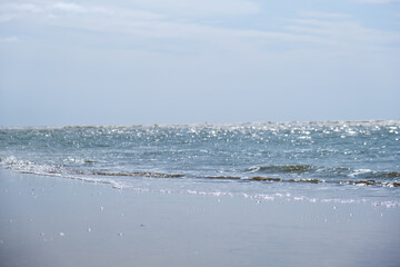 Sea in Le Touquet from the beach, France, summer