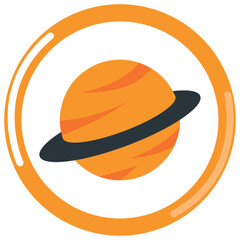 laboratory mars planet vector icon with orange border and white background