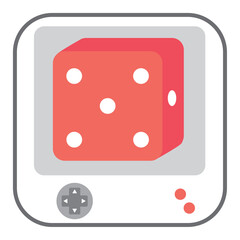vector icon of a video game dice with gray background
