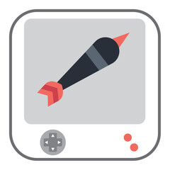 vector icon of a video game grenade with gray background
