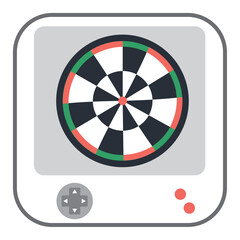 vector icon of a video game target shooting board with gray background