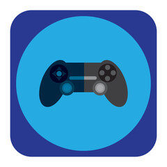 video game controls vector icon with blue background