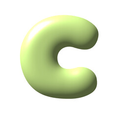 3D Green Letter C