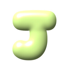 3d green letter J