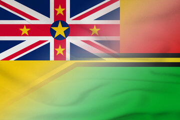 Niue and Vanuatu official flag international contract VUT NIU