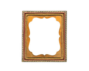 Antique tintype photo holder picture frame isolated with cut out center.