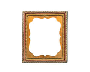 Antique tintype photo holder picture frame isolated with cut out center.