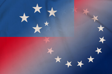 Samoa and Cook islands official flag transborder contract COK WSM