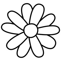 Flower outline isolated on white background