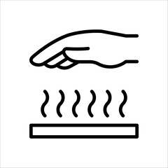 Warning sign for hot surface. Vector and illustration graphic Caution do not touch hot surface symbol on white background