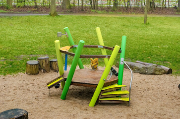 Children's Playground: Swings, Hammock, and Summer Fun