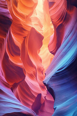 Obraz premium inspiring view of a canyon with colorful layers. ai generative