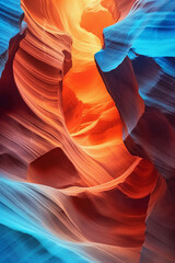 inspiring view of a canyon with colorful layers. ai generative