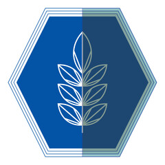 vector icon of a flower with a blue background and white lines

