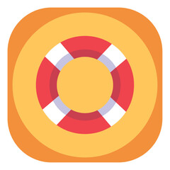 vector icon of a float saves lives with yellow background