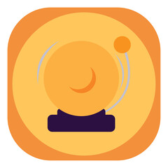 vector icons of an alarm with orange background
