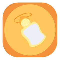 vector icons of a breathing bag with orange background