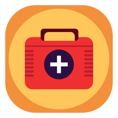 Obraz premium vector icon of a first aid suitcase with yellow background