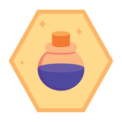 vector icons of a magic potion with yellow background