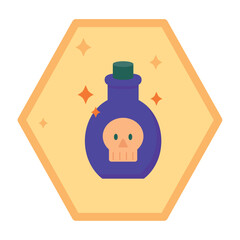 vector icons of a magic potion with yellow background