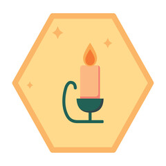 vector icons of a candle with yellow background