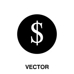 Dollar sign. Money icon. Finance symbol. Banking. Dollar coin vector illustration on white background..eps