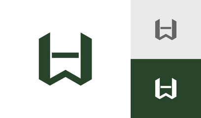 Letter HW initial monogram logo design