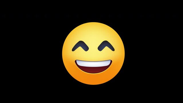 laughing smile emoji icon loop Animation video transparent background with alpha channel