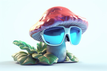 Cool Mushroom Wearing Sunglasses