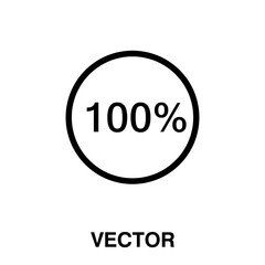 100% icon vector flat illustration on white background..eps
