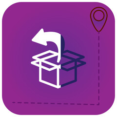 vector icon of a box with purple background