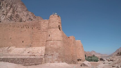 Citadel of Saint Catherine with Church and Mount St. Catherine, Saint Catherine, Sinai, Egypt.