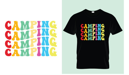 Best camping wavy,retro,typography, t shirt design