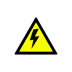 triangle yellow high voltage warning symbol