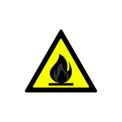 triangle yellow flammable material warning symbol - obrazy, fototapety, plakaty