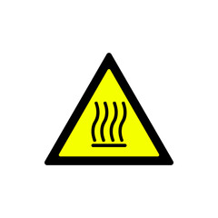 triangle yellow hot surface warning symbol