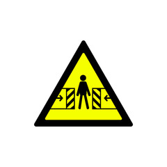 triangle yellow danger of entrapment warning symbol
