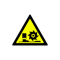 triangle yellow danger for cutter warning symbol